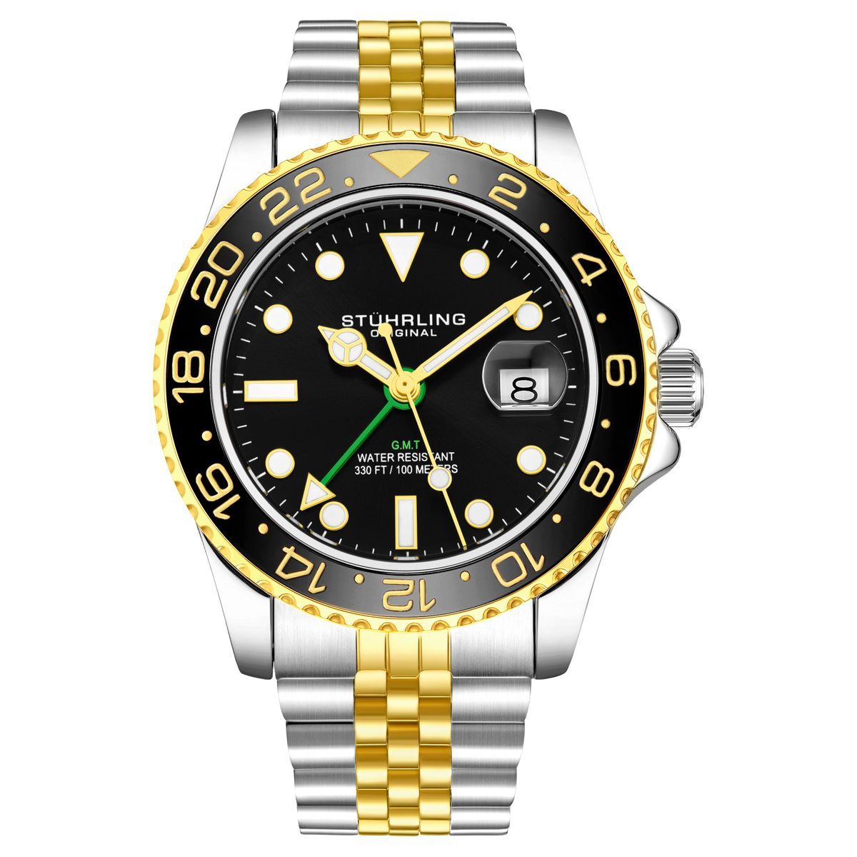 Herren Zweifarbige GMT Quarzuhr