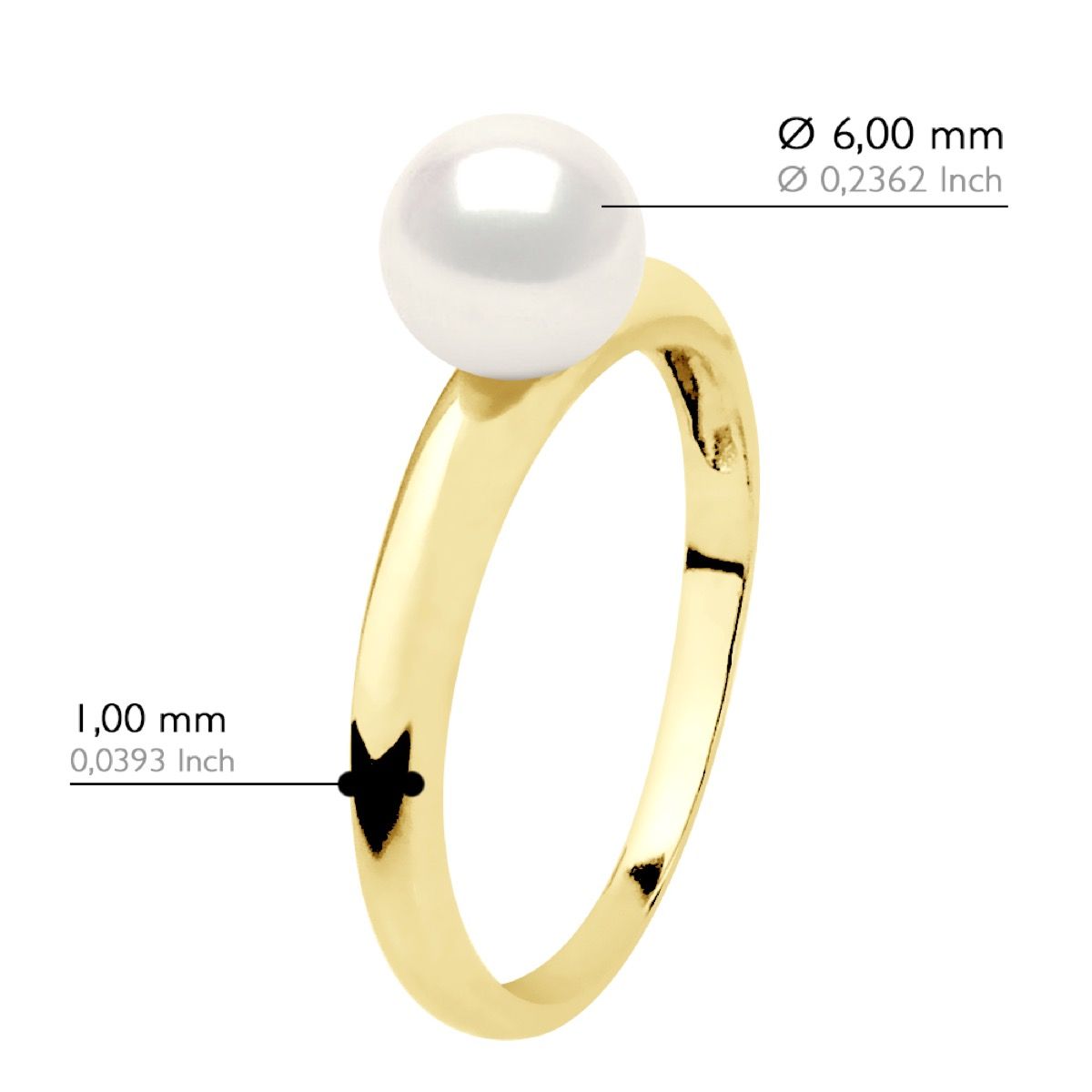 Eleganter Perlen-Solitär-Goldring