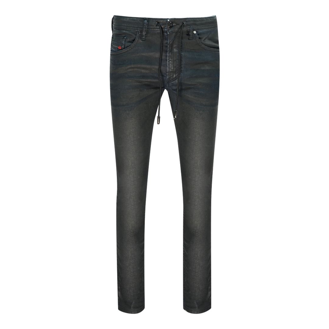 Schmal geschnittene Jeans mit Kordelzug