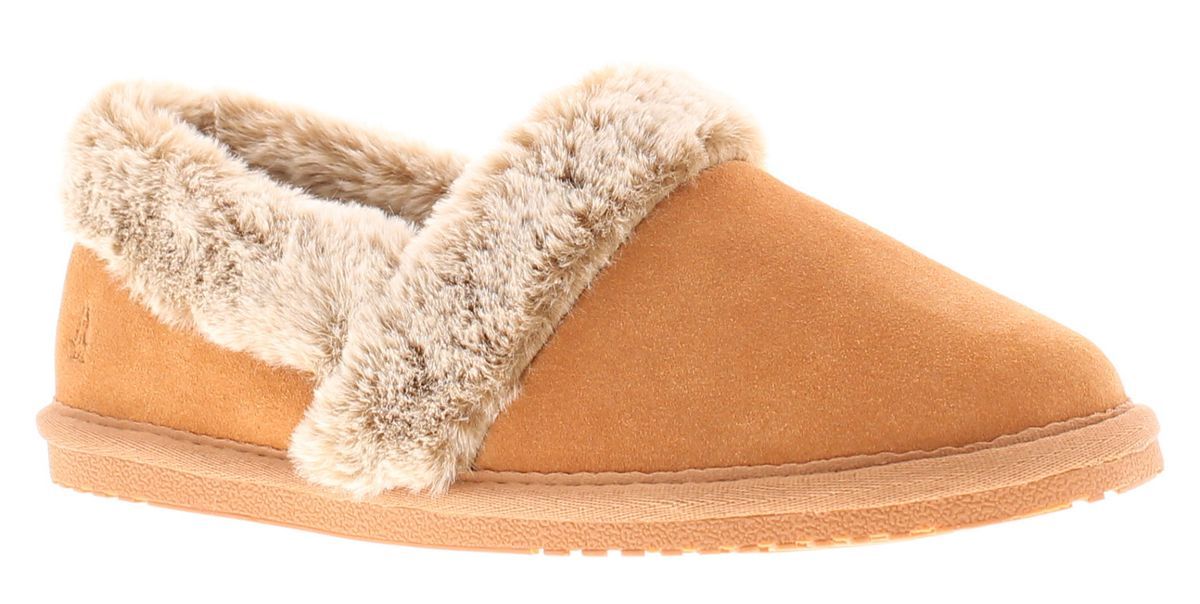 Hush Puppies Ariel Wildleder Damen Hausschuhe In Beige