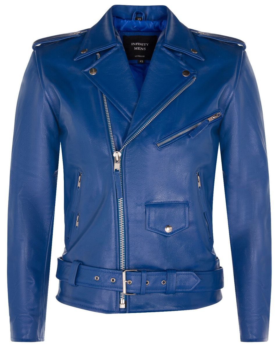 Weiße Leder Bikerjacke mit Gürtel