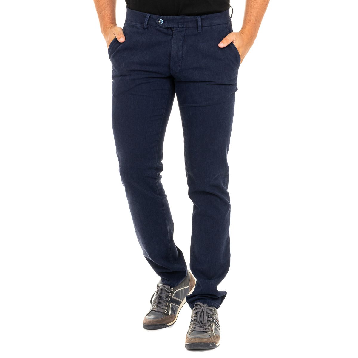 Marineblaue Chinos mit geradem Bein