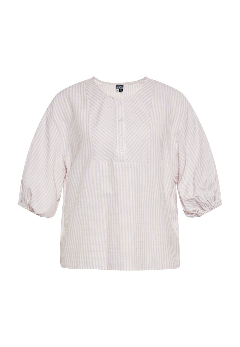 Gestreifte 3/4-Ärmel Bluse Top
