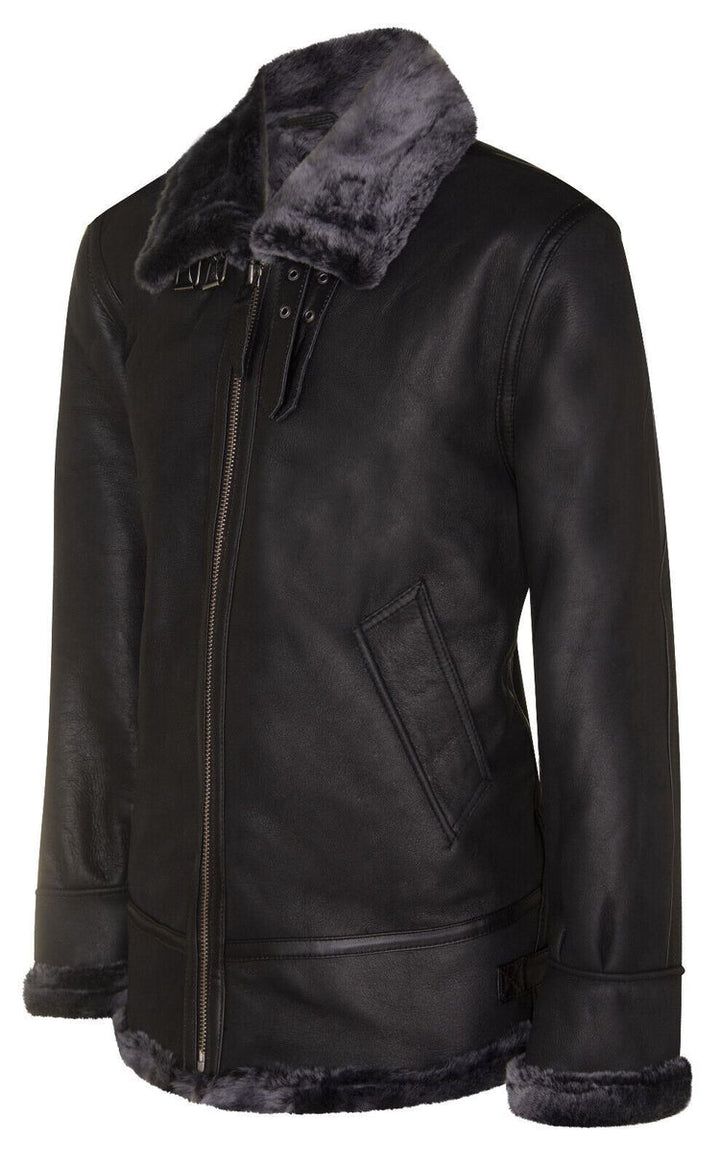 Klassische B3 Lammfell Fliegerjacke