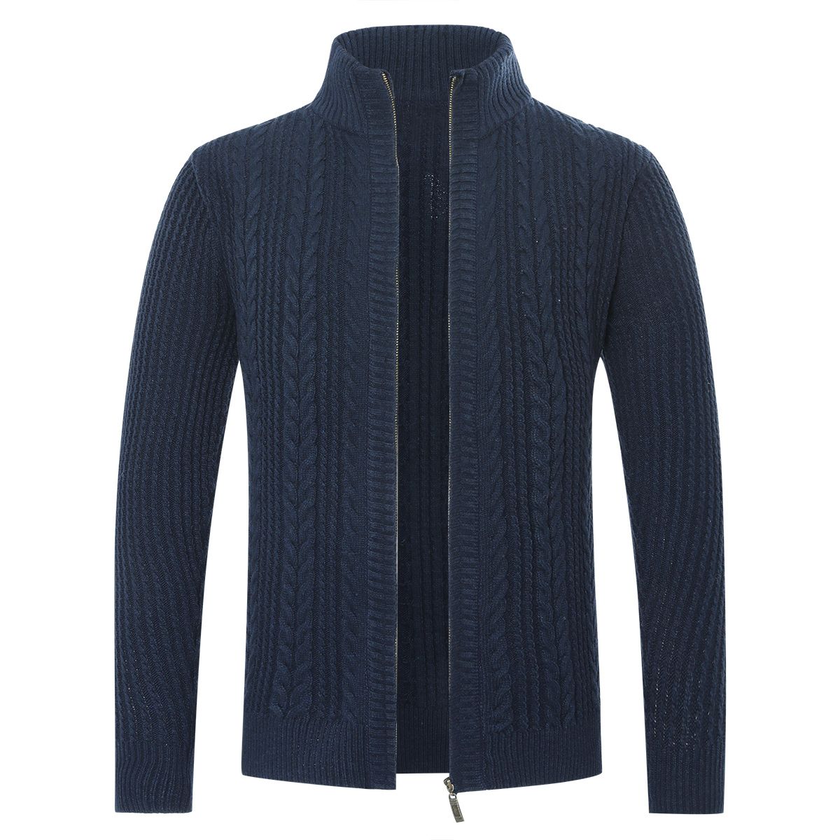 Herren Zopfmuster Strickjacke mit Reißverschluss