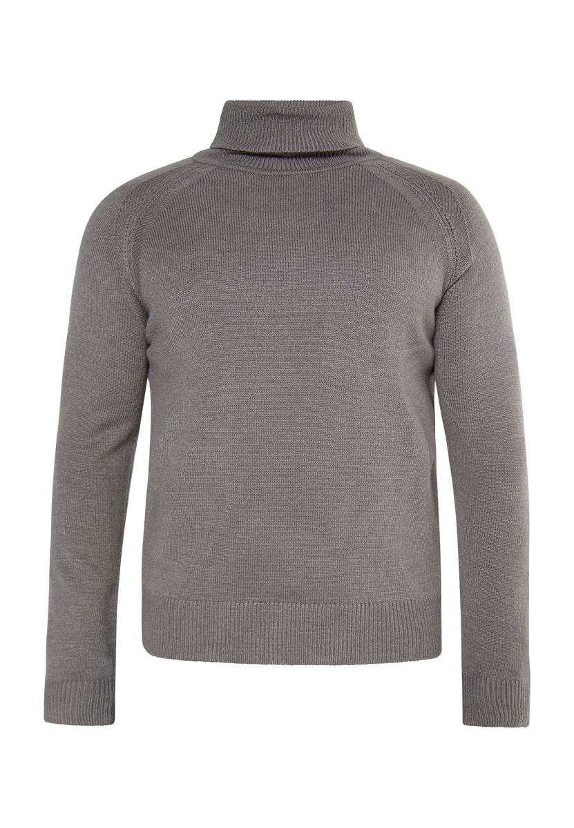 Mo Rollkragenpullover Herren Hellgrau Melange
