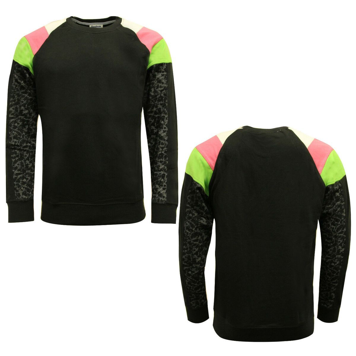 Sweatshirt mit Rundhalsausschnitt und gemusterten Ärmeln