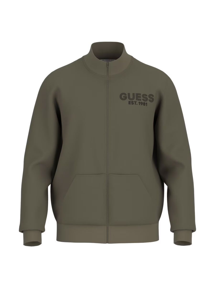 Herren olivgrünes Sweatshirt mit Reißverschluss
