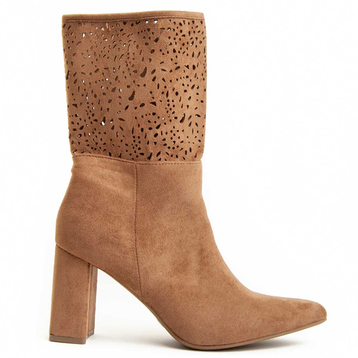 Laser-Cut Stiefel mit Blockabsatz
