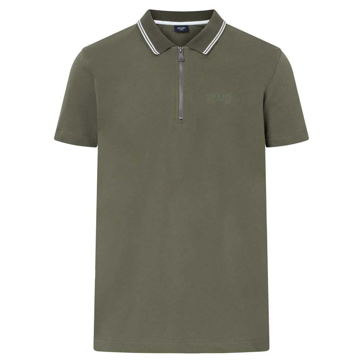 Modernes Piqué-Poloshirt mit Reißverschluss