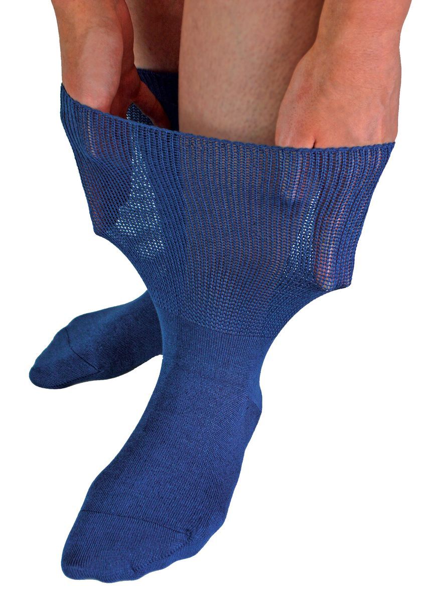 Extra breite Bambus-Ödem-Socken | Dr.Socks | Herren & Damen | Socken für geschwollene Füße Knöchel Beine & Diabetiker - Navy