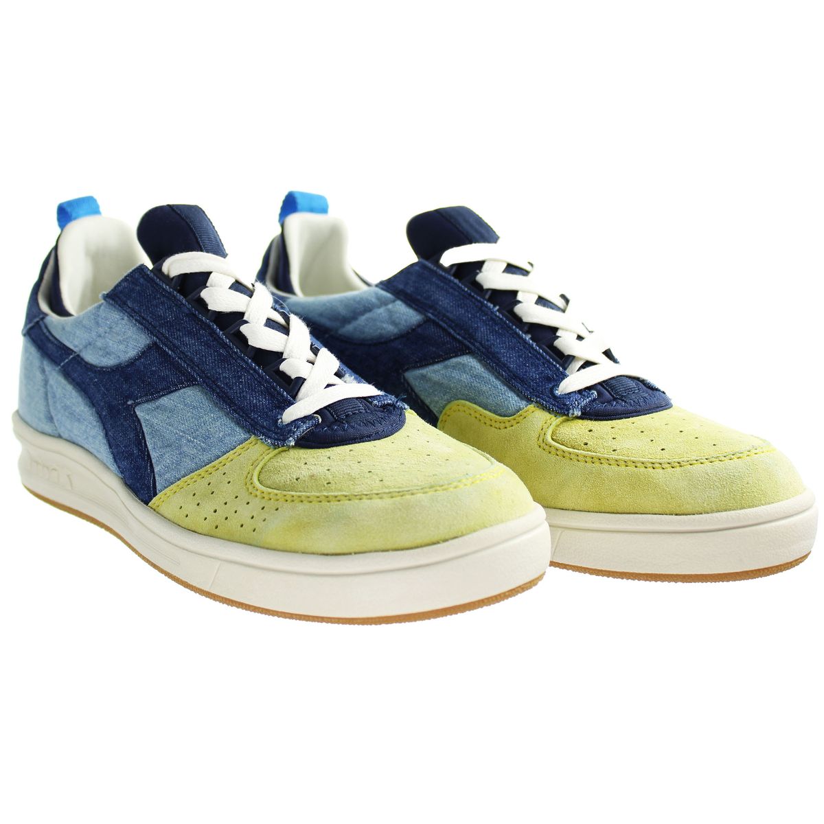 Denim-Patchwork Low-Top Sneaker