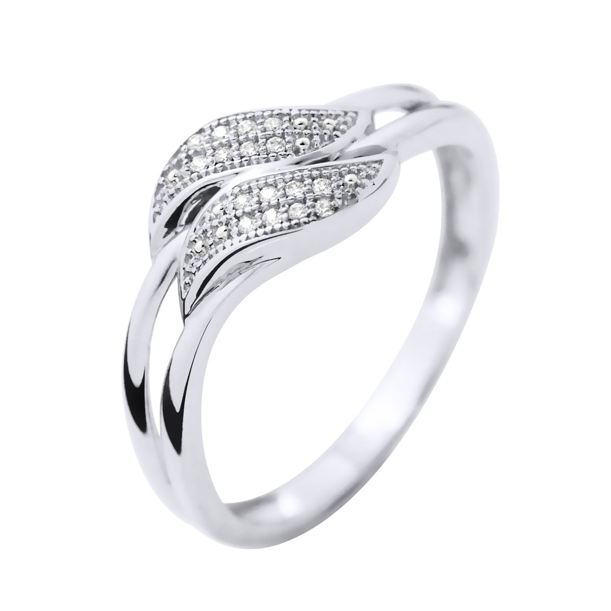 Eleganter Ring mit Doppelblatt-Diamanten
