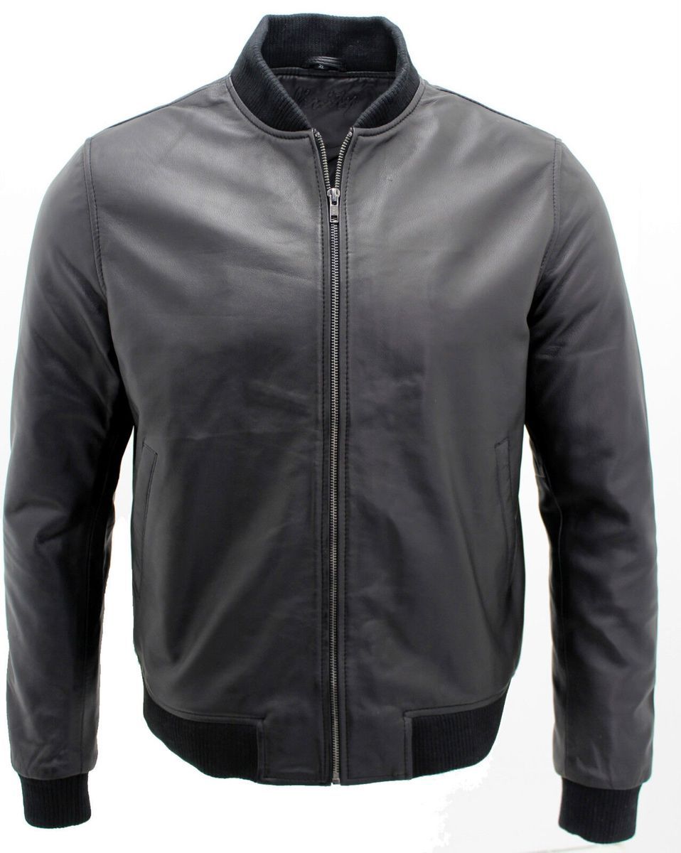 Herren Leder Bomberjacke