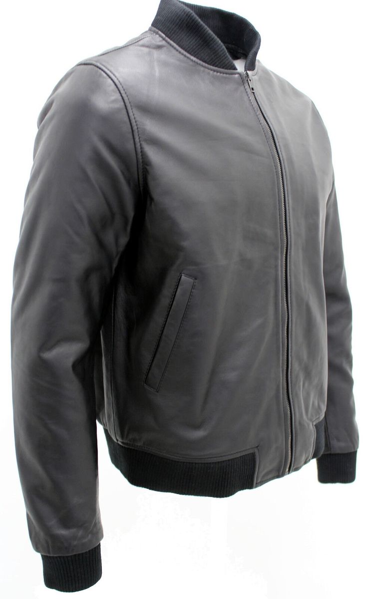 Zeitlose Nappa-Leder Bomberjacke