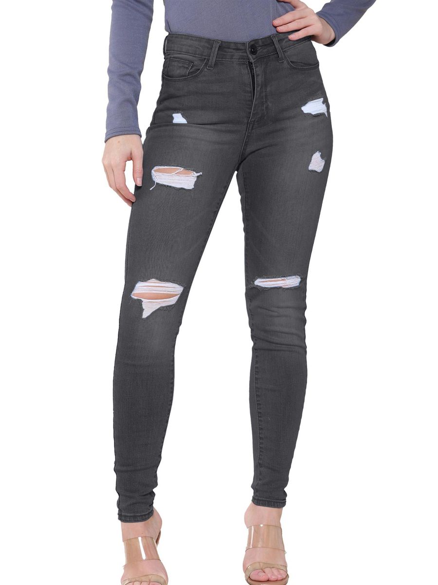 Skinny Stretch Jeans mit Destroyed-Effekten