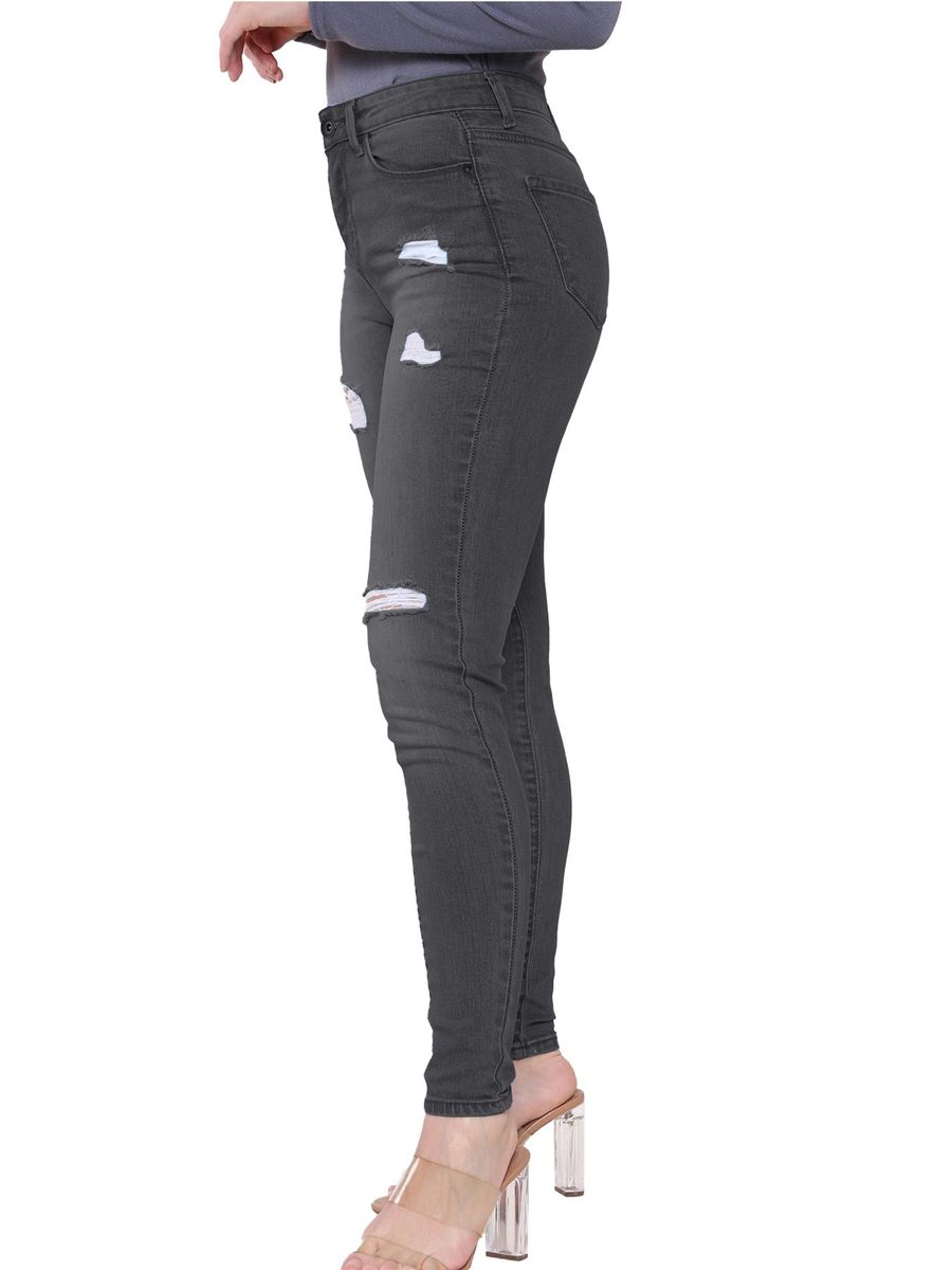 Eng geschnittene Stretch-Jeans mit Rissen