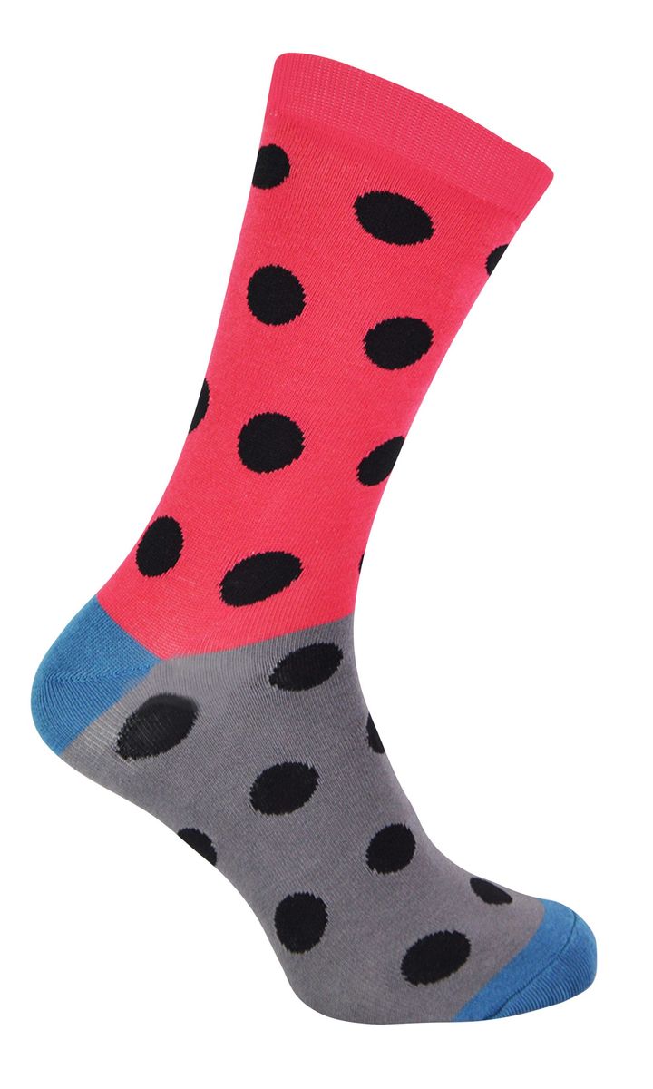 Herr Heron - Herren Bambus Socken | Neuheit Funky Socken | Gemusterte Argyle gestreifte Socken | Atmungsaktiv Weich | Geschenke für Ihn - Spots (Rot)