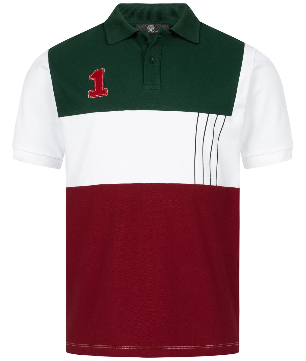Farbblock Polo Shirt mit Nummer