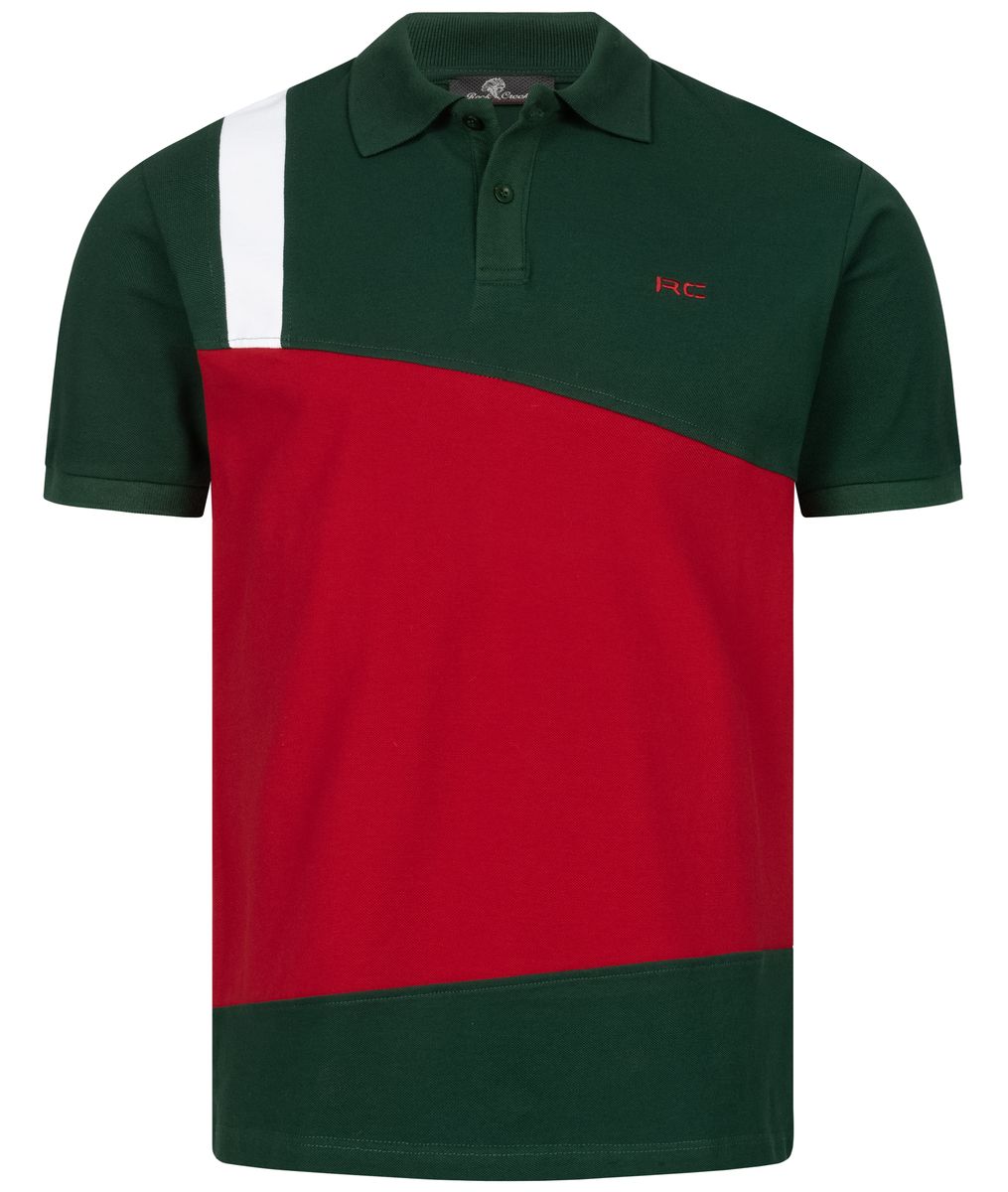 Farbblock Polo Shirt mit Nummer