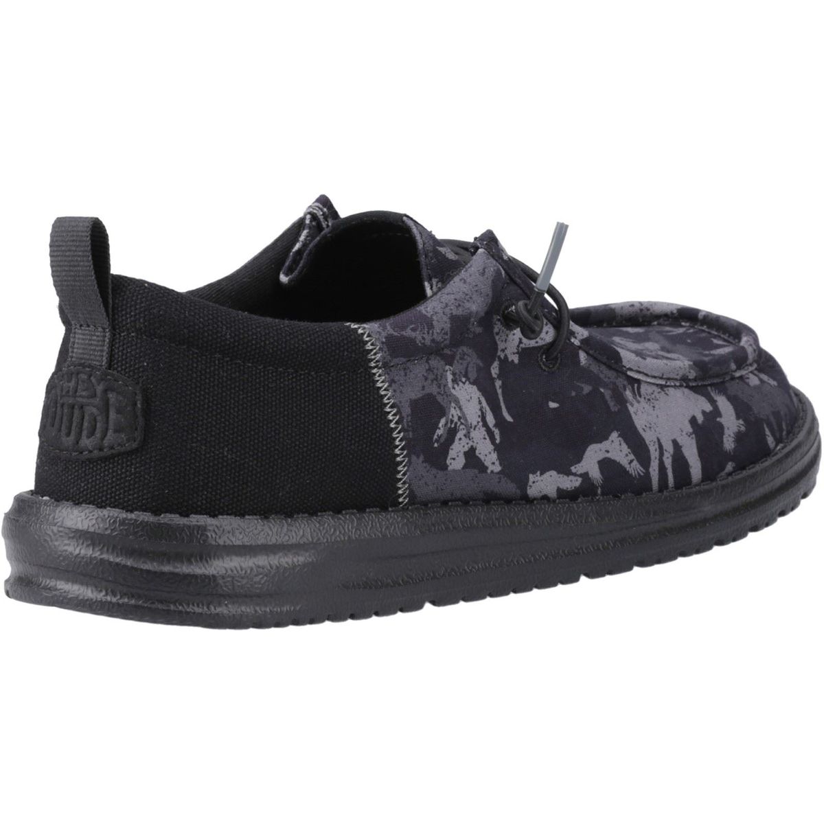 Mokassin-Slipper aus Canvas mit Camouflage-Muster