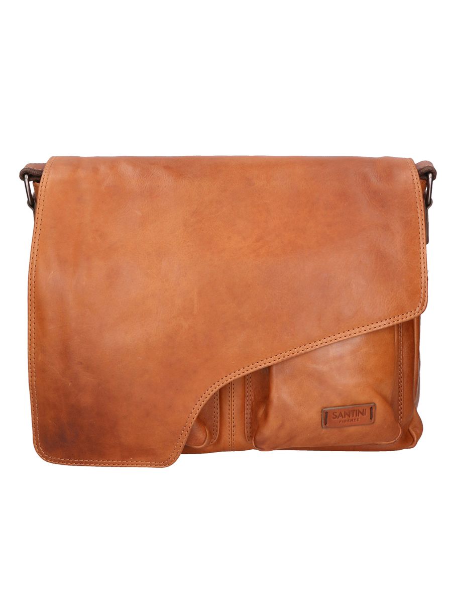 Leder Umhängetasche mit Klappe