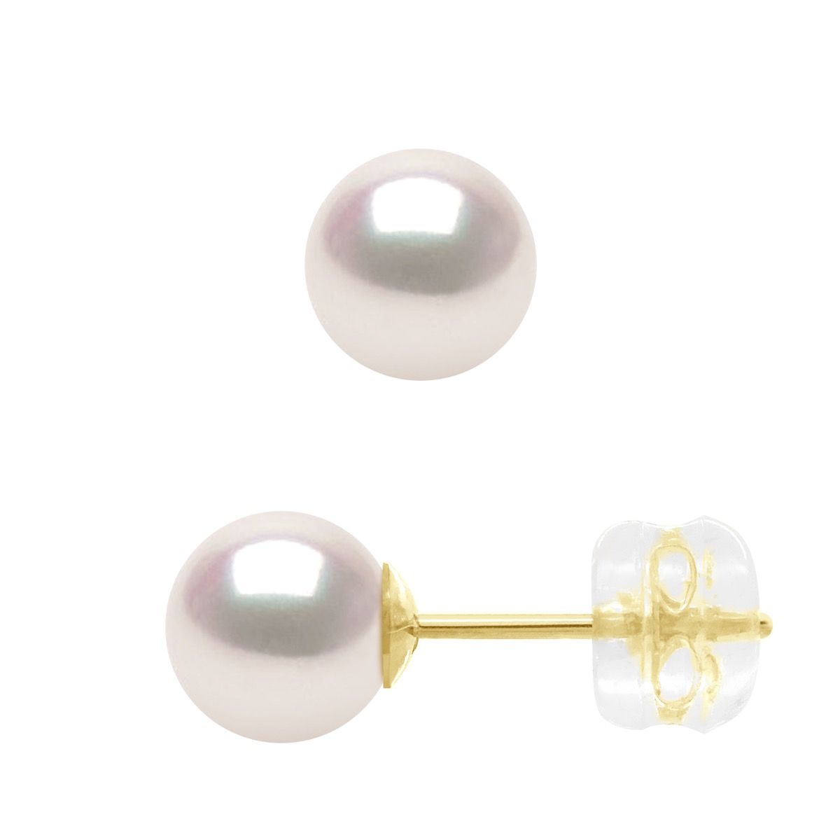 Akoya-Perlenohrstecker, Gold