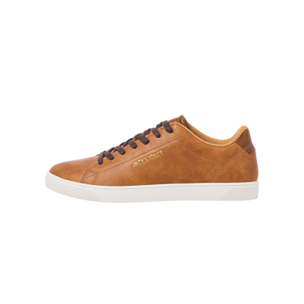 Herren Cognac Kunstleder Turnschuhe