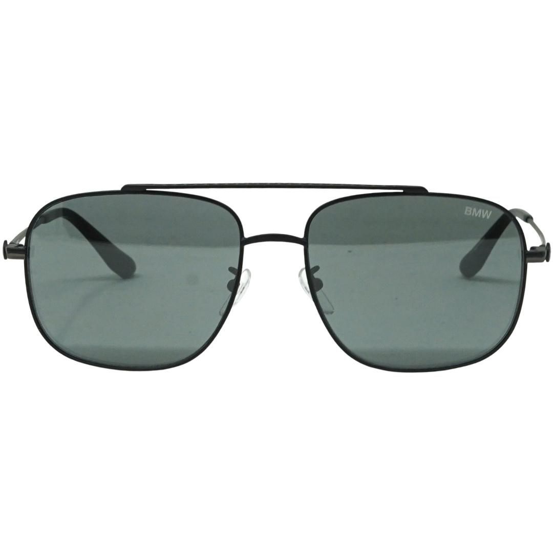 Mattschwarze Aviator Sonnenbrille mit oberem Steg