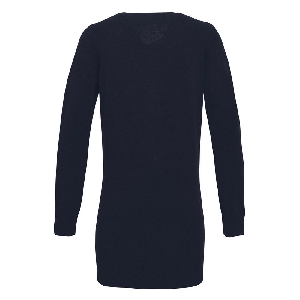 Lange Feinstrick-Strickjacke mit V-Ausschnitt