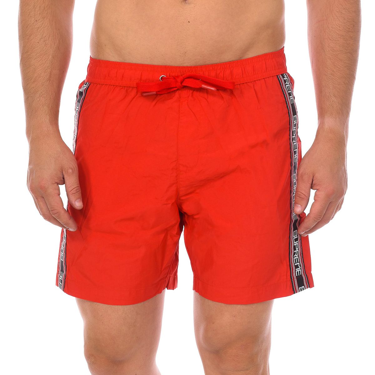Rote Supreme Print Boxer Badeshorts