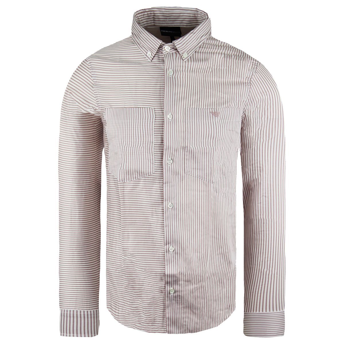 ARMANI -Austausch Oxford Mens Rot/Weißes Hemd