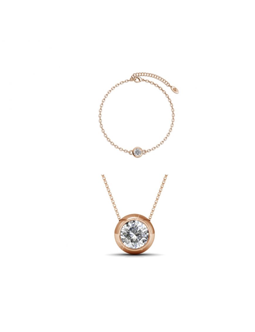 Minimalistisches Kristall-Anhänger-Schmuckset