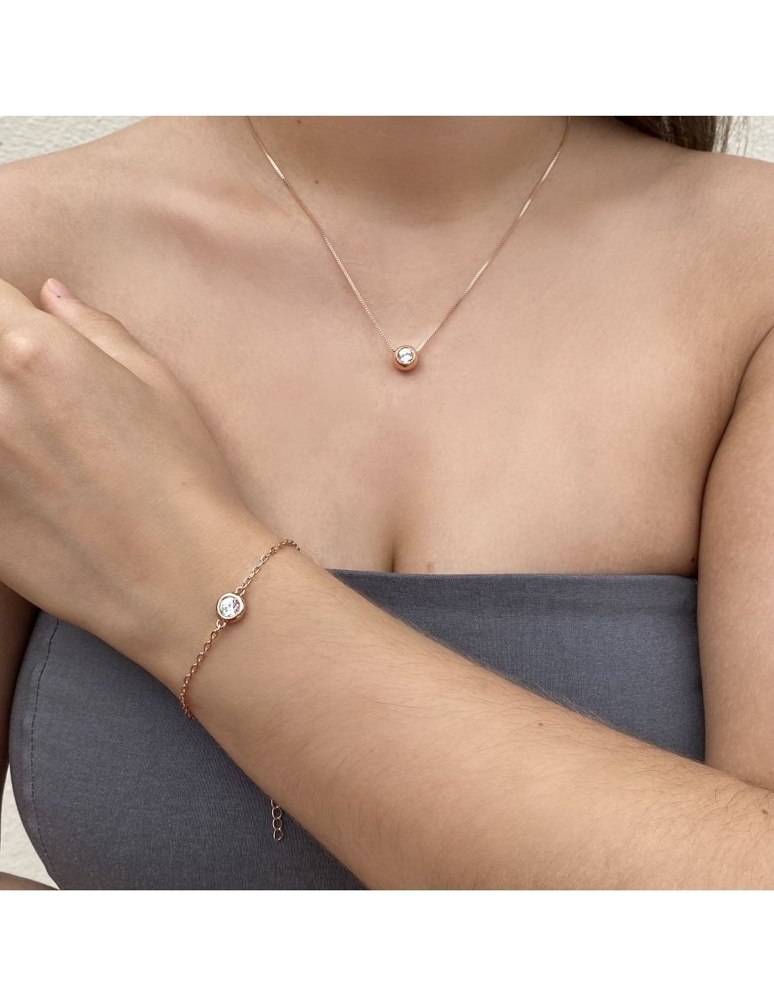 Minimalistisches Kristall-Anhänger-Schmuckset