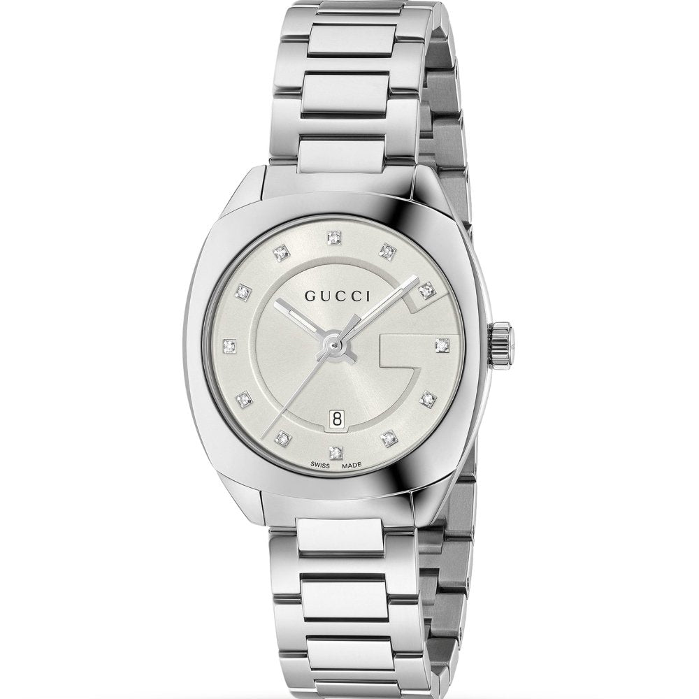 Silbernes Zifferblatt Edelstahl Damenarmbanduhr