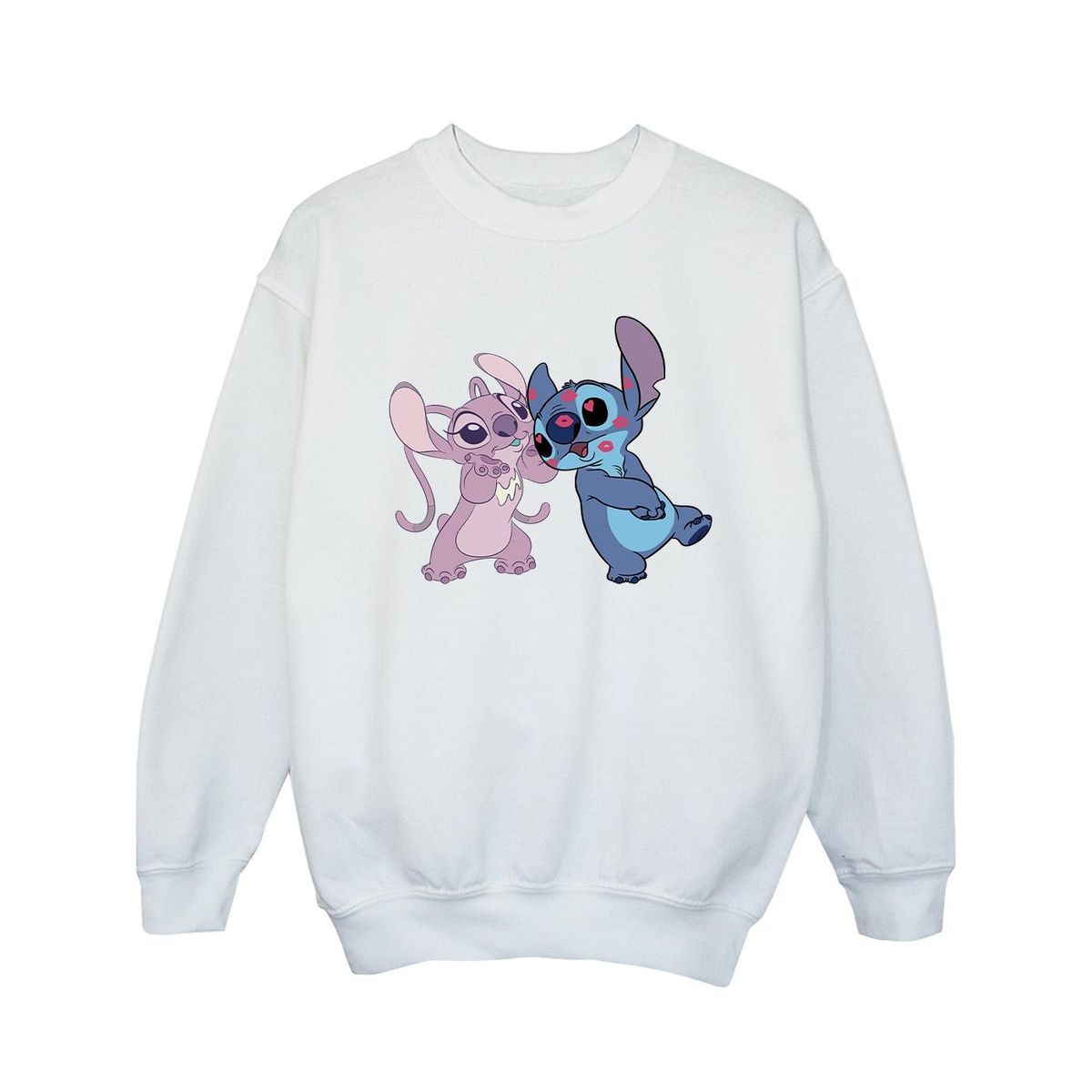Disney Lilo & Stitch Kisses Sweatshirt für Mädchen (weiß)