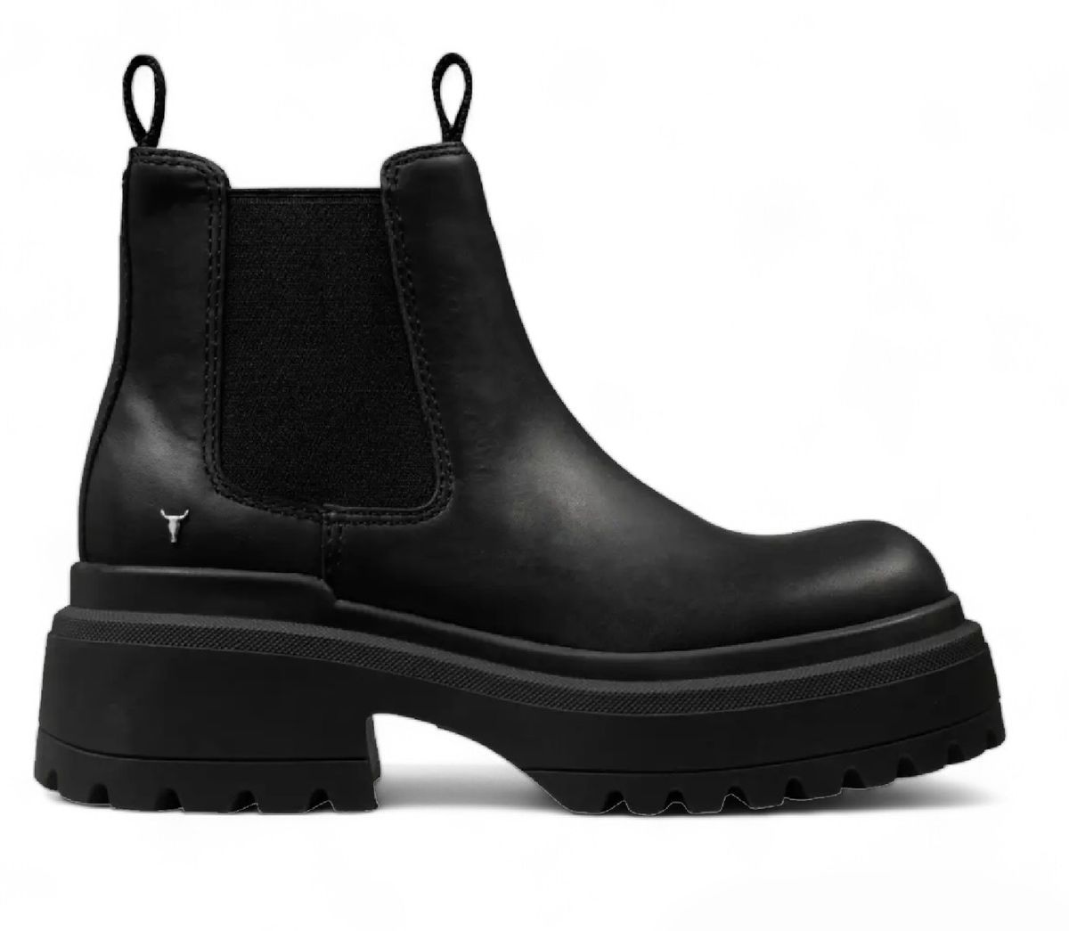 Klobige Chelsea-Stiefel aus Leder mit Plateau