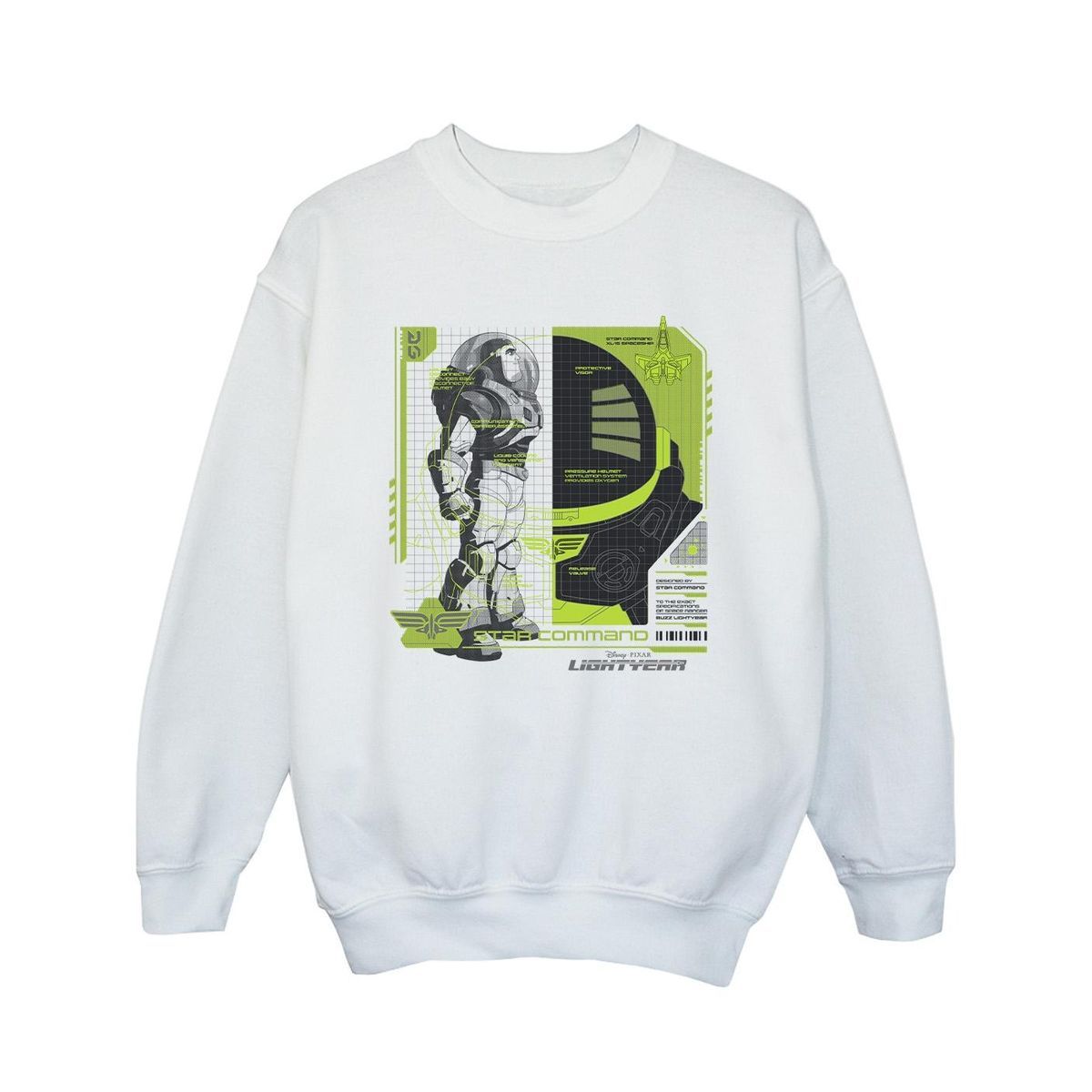 Disney - "Lightyear Buzz Tech Panel" Sweatshirt für Mädchen (Weiß)