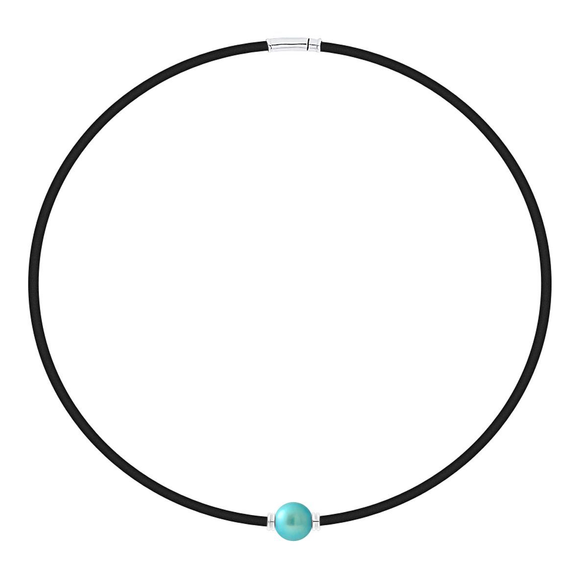 Minimalistische Neopren-Halskette mit Perle