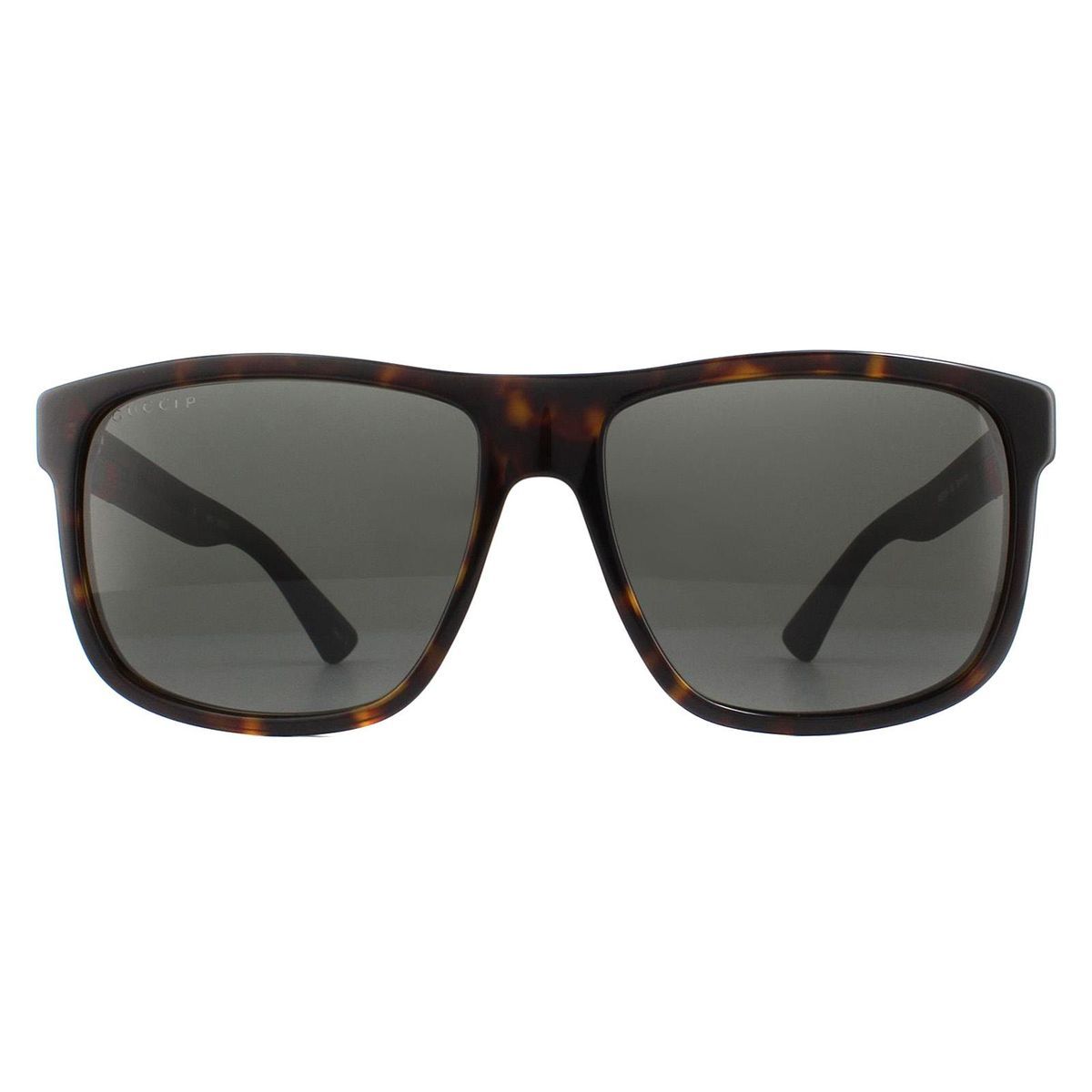 Herren Rechteckige Havana Polarisierte Sonnenbrille