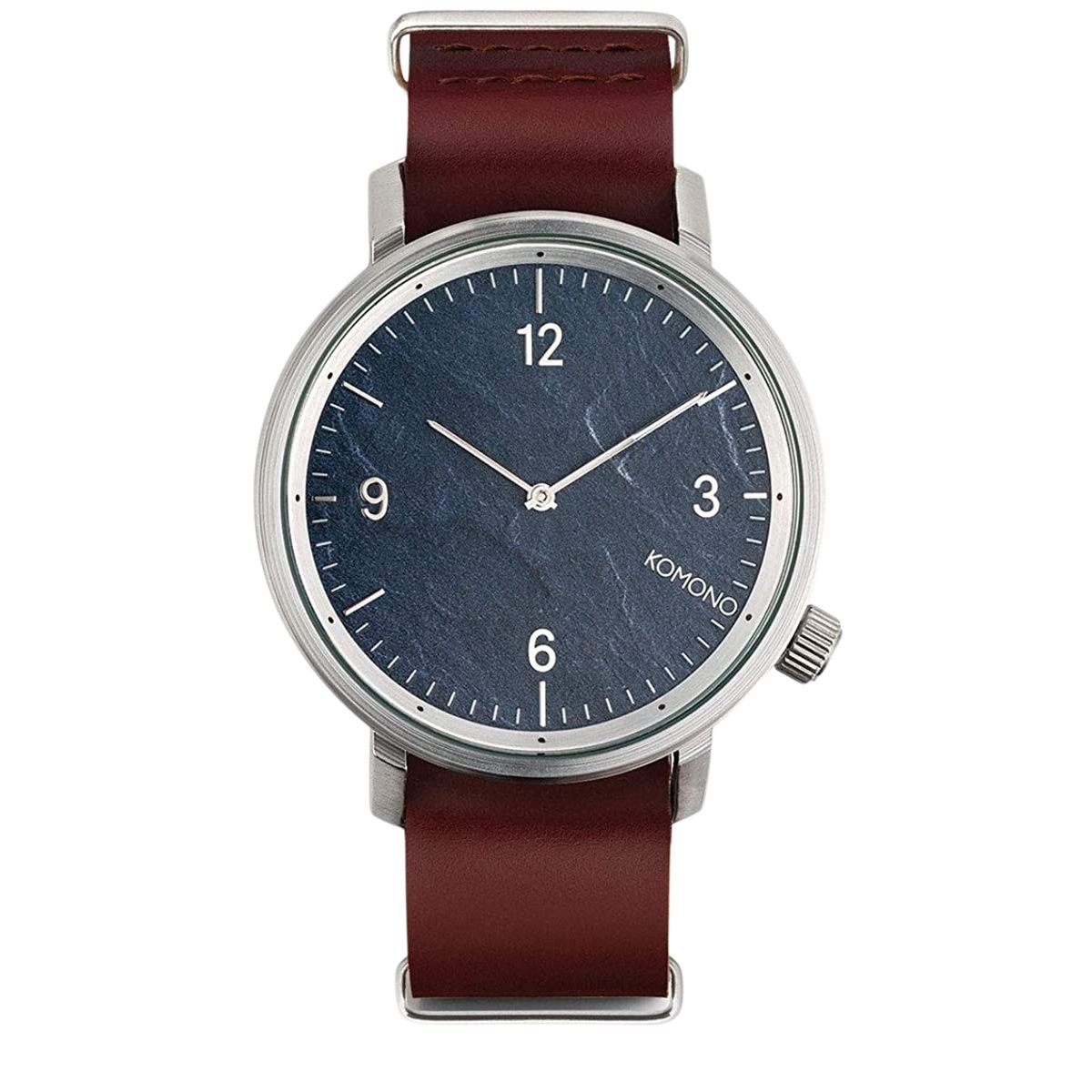 Minimalistische analoge Uhr mit Lederarmband
