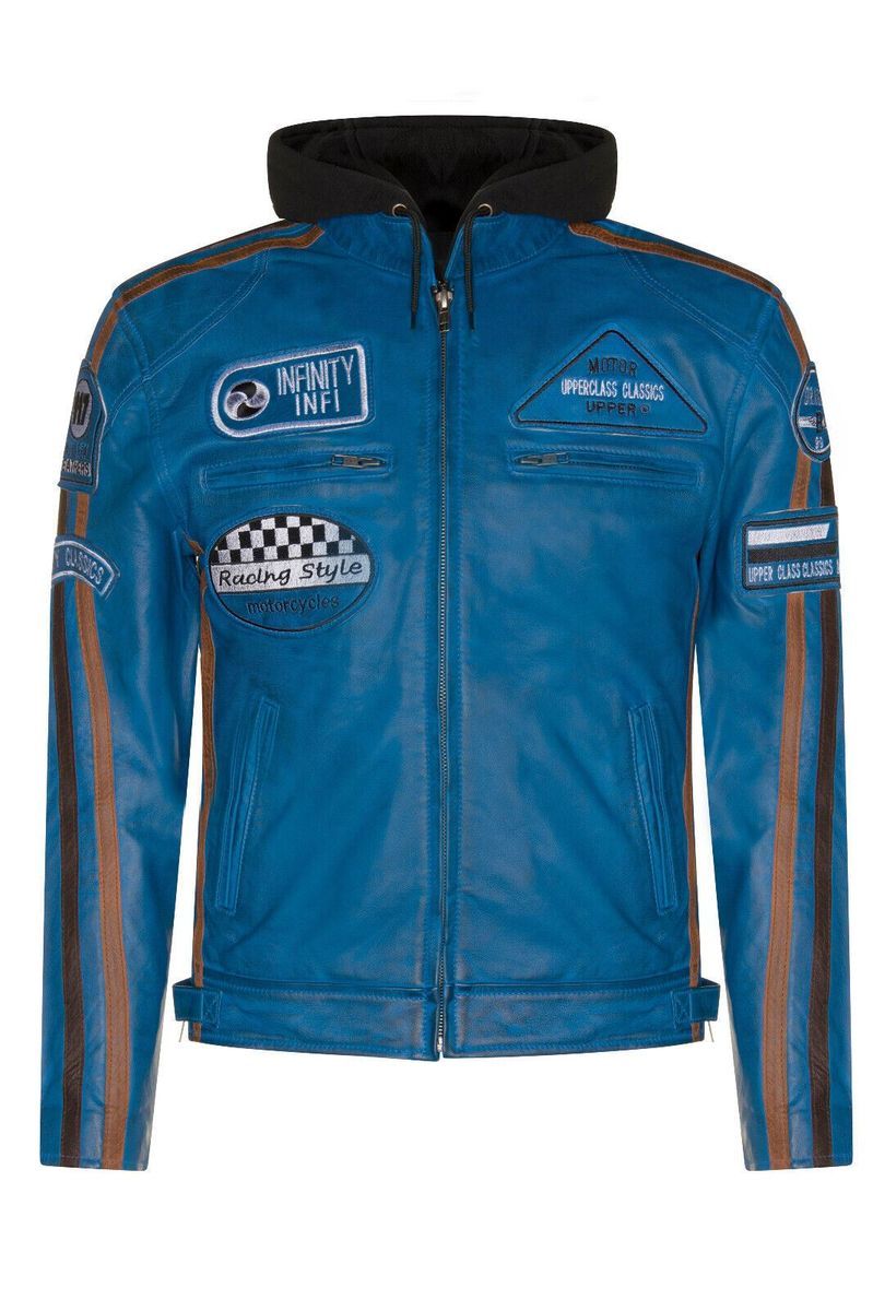 Herren Racing Bikerjacke aus Leder