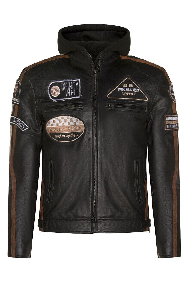 Herren Racing Bikerjacke aus Leder