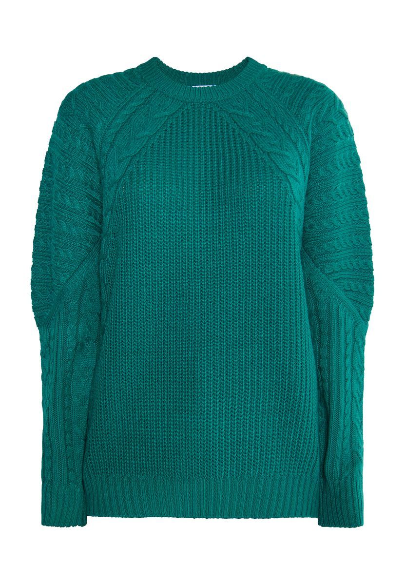 Zopfmuster Raglanärmel Pullover