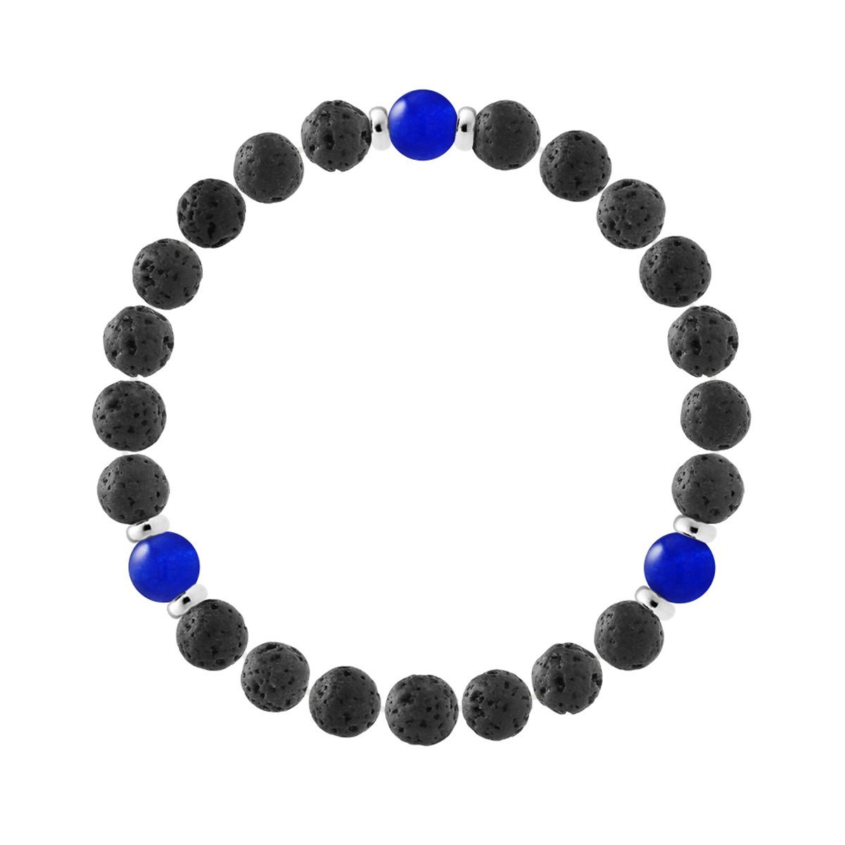 Lavastein-Armband mit Chalzedon