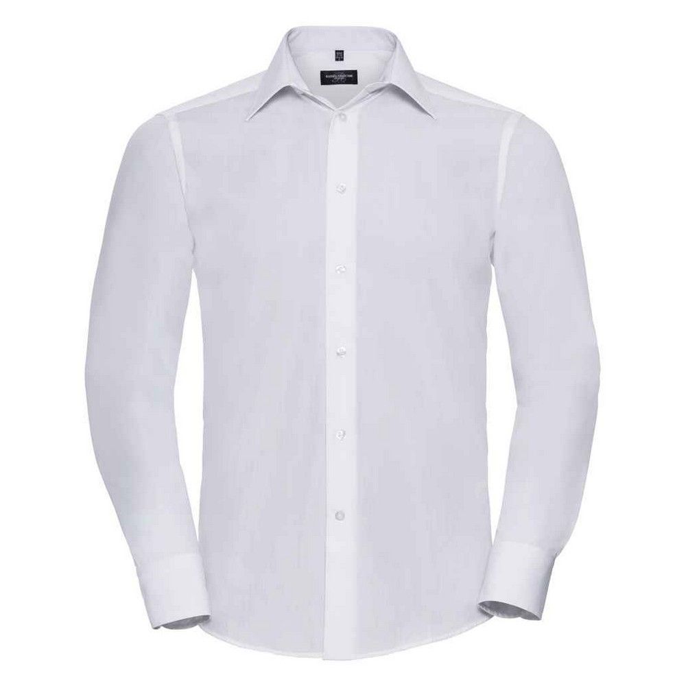 Russell Collection - Formelles Hemd für Herren Langärmlig (Weiß)