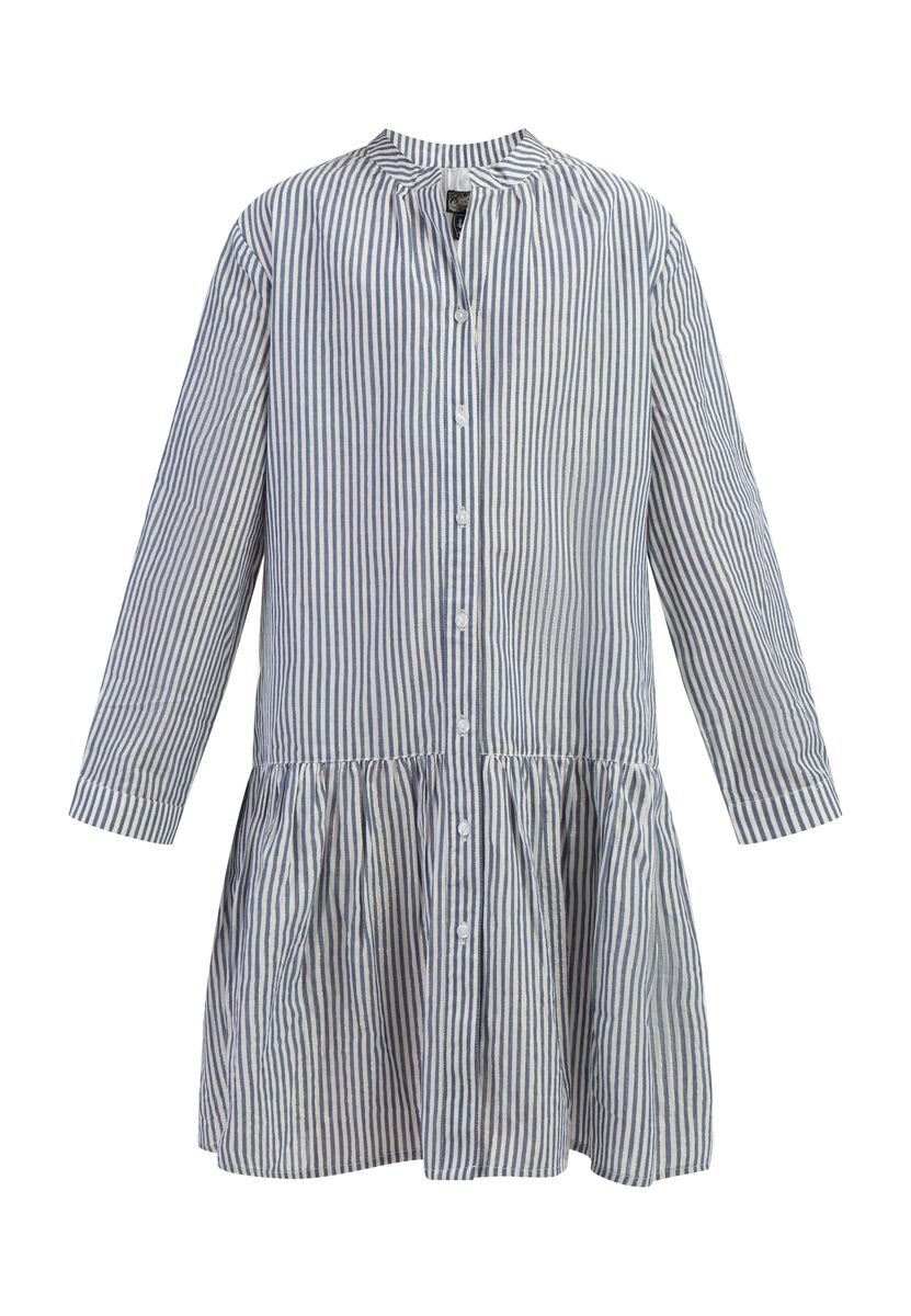 Dreimaster Langarmkleid Mädchen Dunkelmarine Streifen