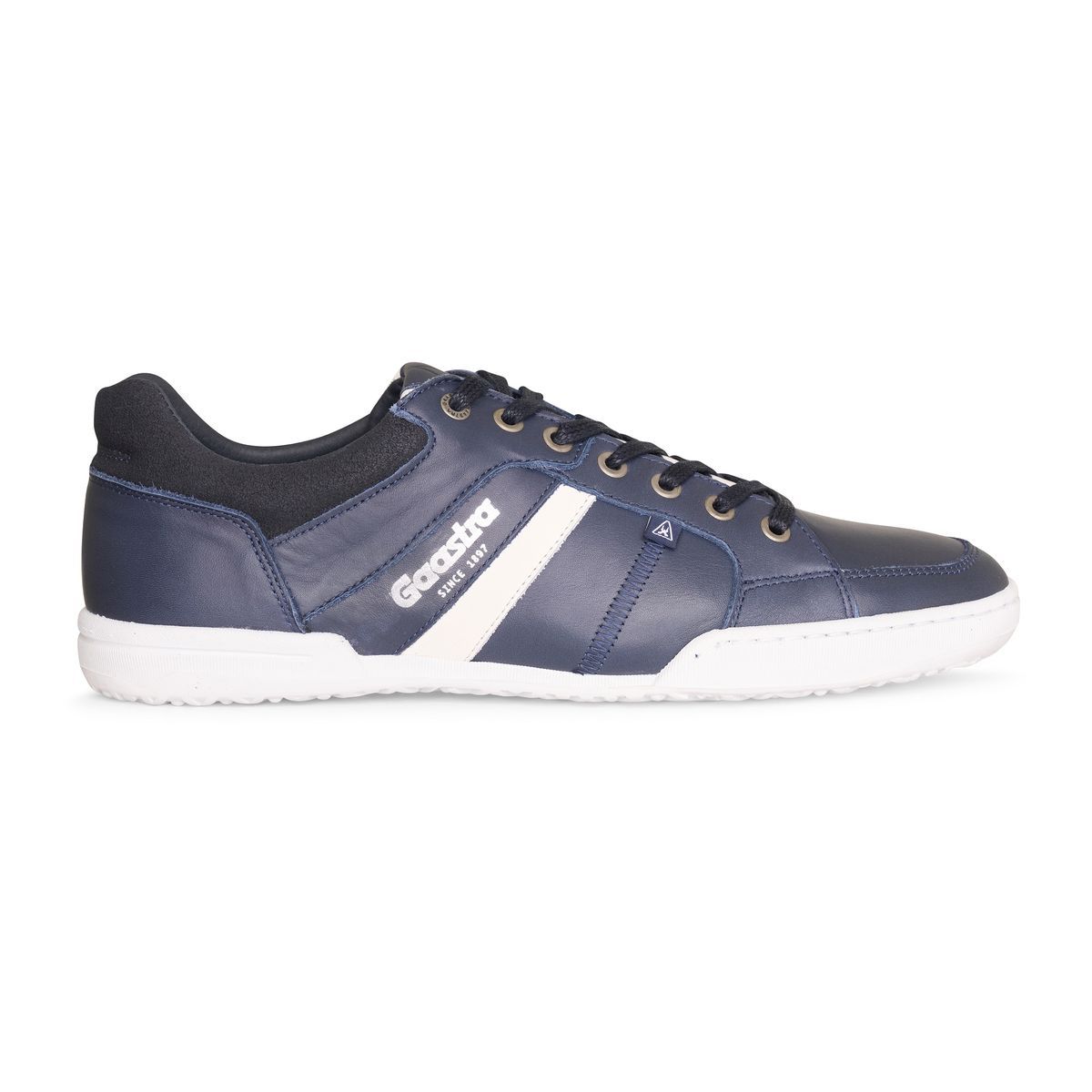 Blaue Leder-Sneakers