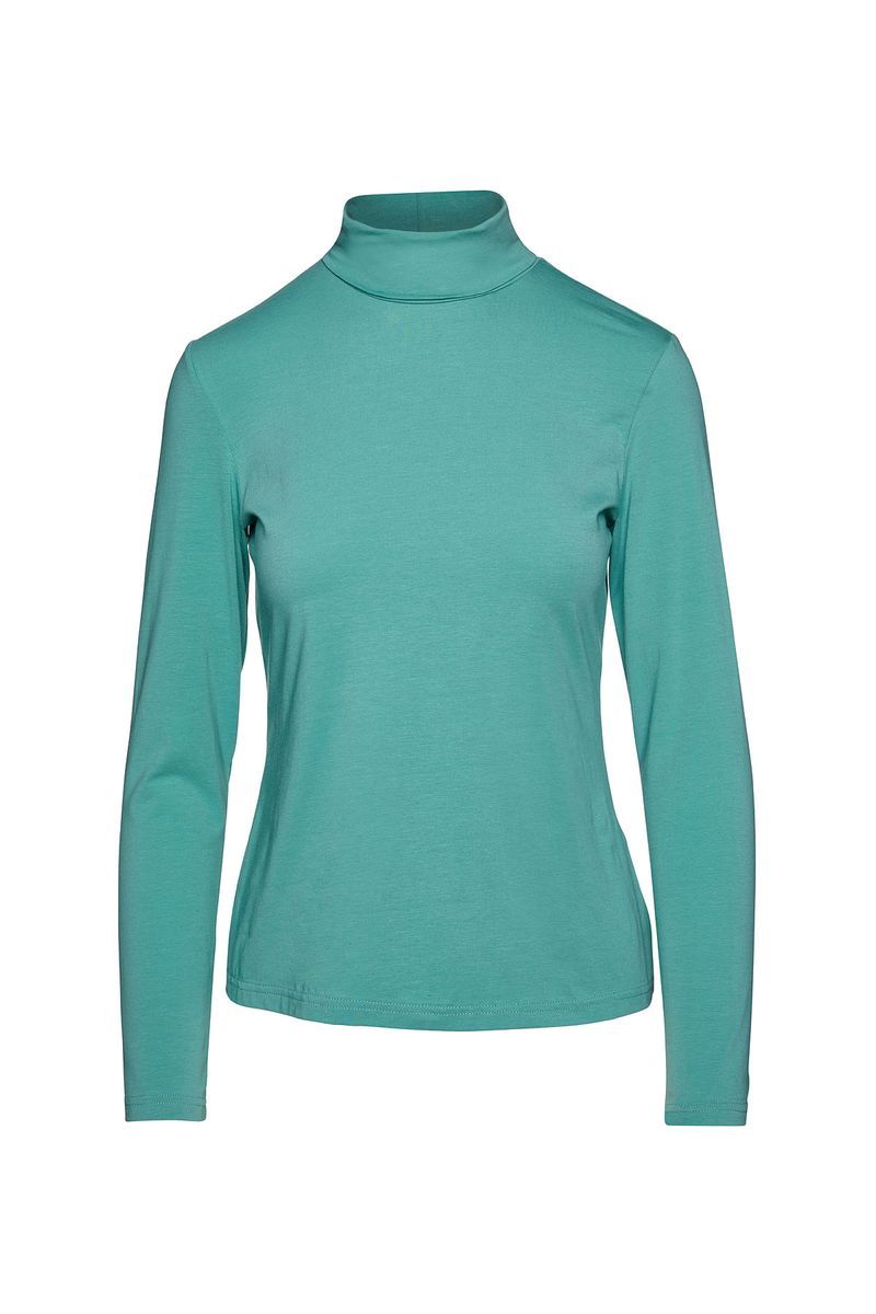 Figurbetontes Langarm-Rollkragenshirt