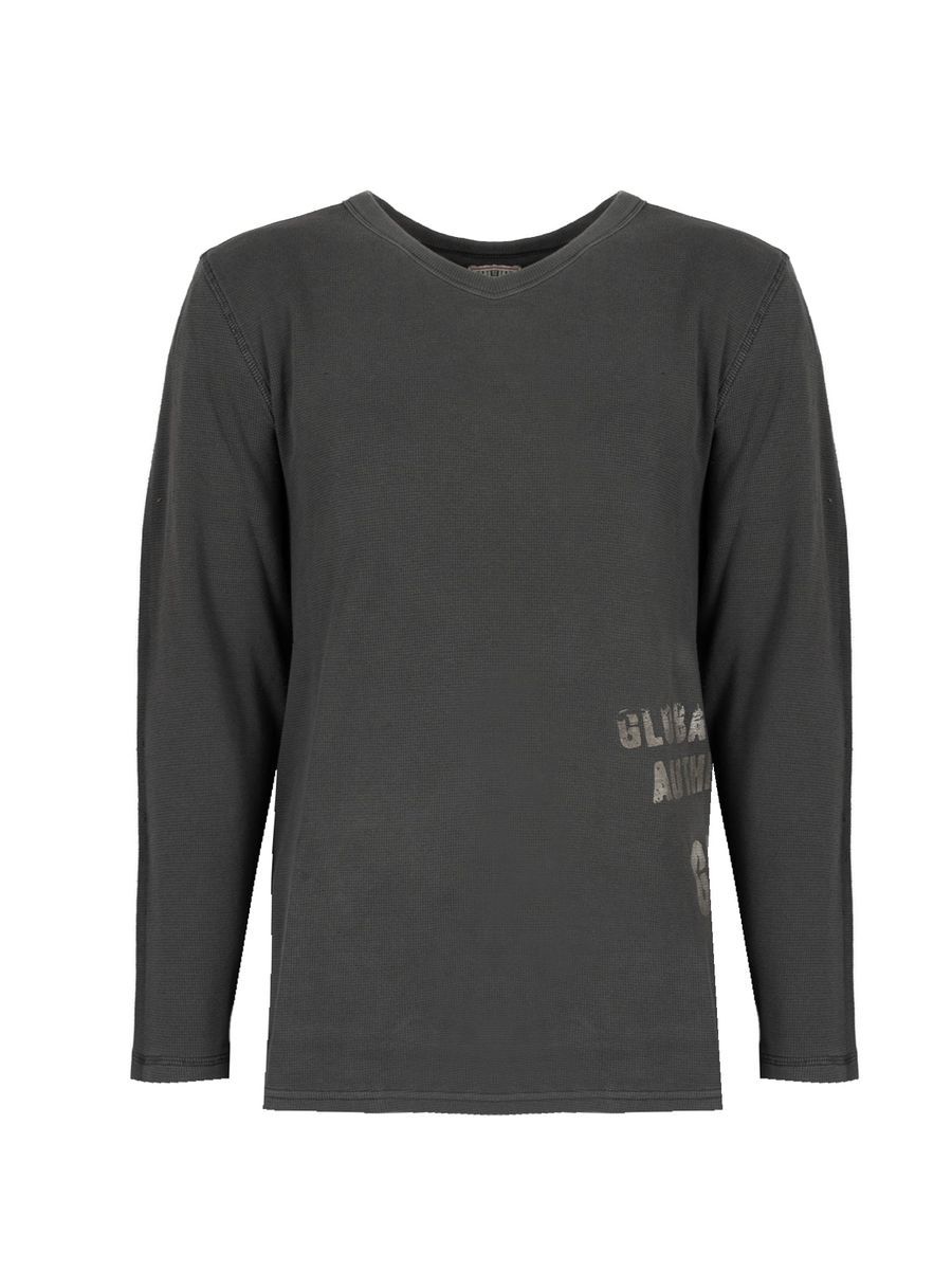 Herren Langarm V-Ausschnitt Top